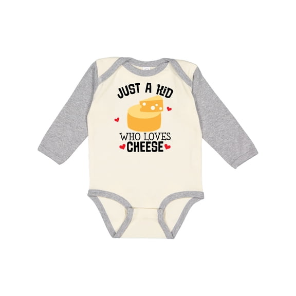 Inktastic Cheese Lover Kids Boys or Girls Long Sleeve Baby Bodysuit