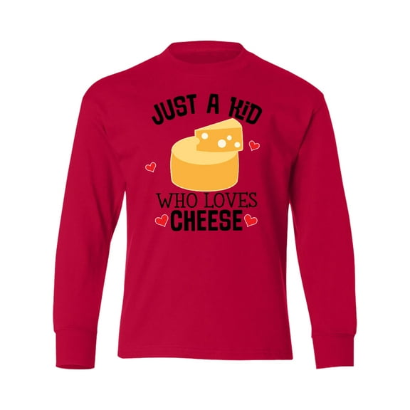 Inktastic Cheese Lover Kids Long Sleeve Youth T-Shirt