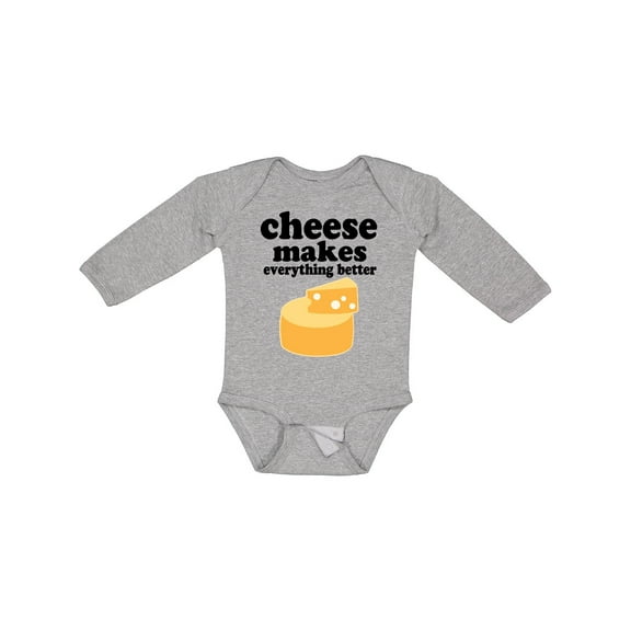 Inktastic Cheese Makes Everything Better Boys or Girls Long Sleeve Baby Bodysuit