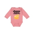thumbnail image 1 of Inktastic Cheese Makes Everything Better Boys or Girls Long Sleeve Baby Bodysuit, 1 of 5