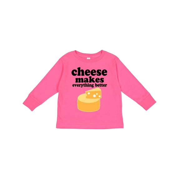 Inktastic Cheese Makes Everything Better Boys or Girls Long Sleeve Toddler T-Shirt