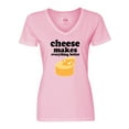 thumbnail image 1 of Inktastic Cheese Makes Everything Better Women's V-Neck T-Shirt, 1 of 5
