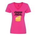 thumbnail image 1 of Inktastic Cheese Makes Everything Better Women's V-Neck T-Shirt, 1 of 5