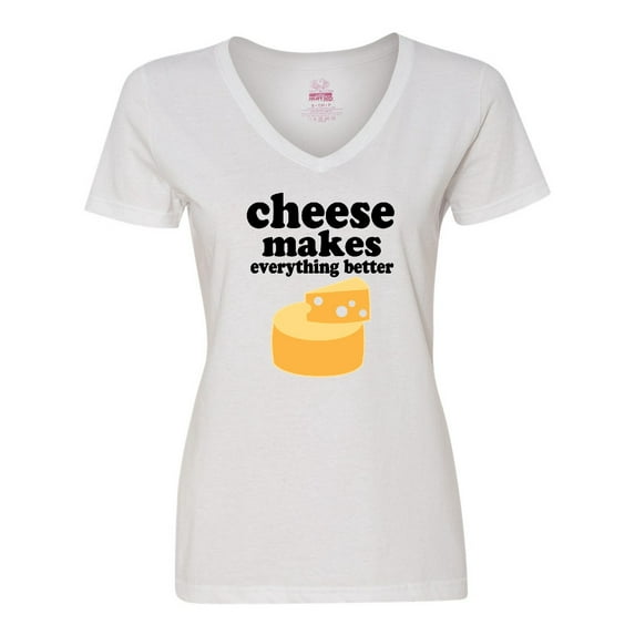 Inktastic Cheese Makes Everything Better Women's V-Neck T-Shirt