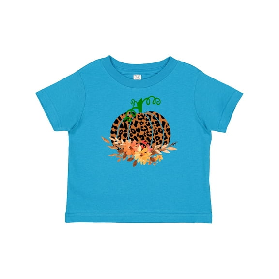 Inktastic Cheetah Print Pretty Pumpkin with Fall Leaves Boys or Girls Baby T-Shirt