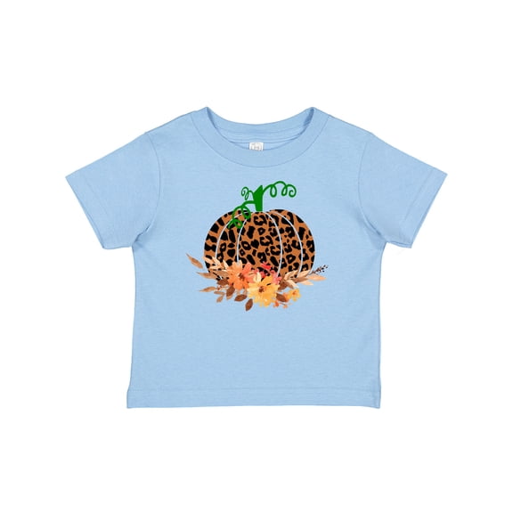 Inktastic Cheetah Print Pretty Pumpkin with Fall Leaves Boys or Girls Baby T-Shirt