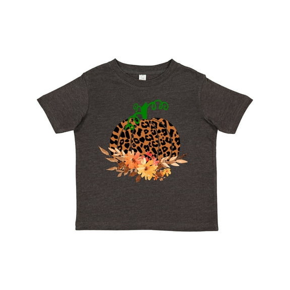 Inktastic Cheetah Print Pretty Pumpkin with Fall Leaves Boys or Girls Toddler T-Shirt