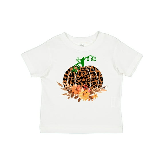 Inktastic Cheetah Print Pretty Pumpkin with Fall Leaves Boys or Girls Toddler T-Shirt