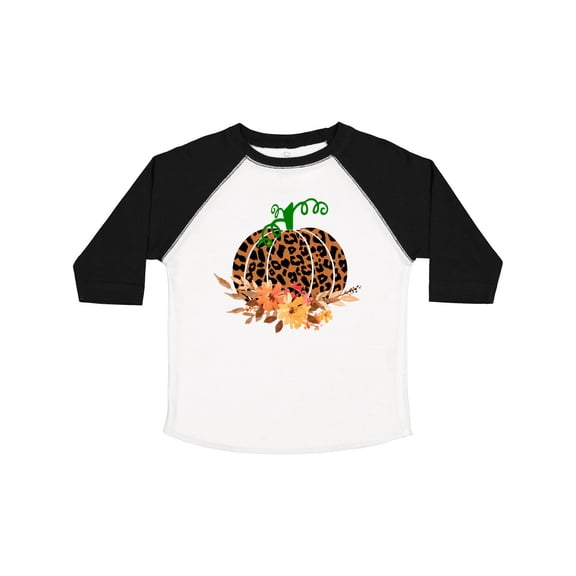 Inktastic Cheetah Print Pretty Pumpkin with Fall Leaves Boys or Girls Toddler T-Shirt