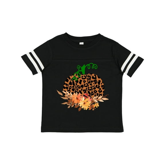 Inktastic Cheetah Print Pretty Pumpkin with Fall Leaves Boys or Girls Toddler T-Shirt