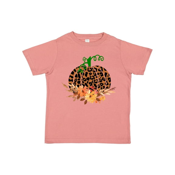 Inktastic Cheetah Print Pretty Pumpkin with Fall Leaves Boys or Girls Toddler T-Shirt