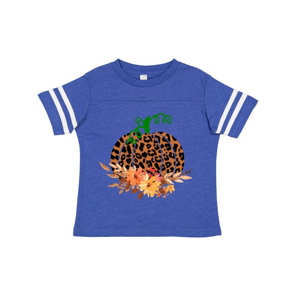 Inktastic Cheetah Print Pretty Pumpkin with Fall Leaves Boys or Girls Toddler T-Shirt