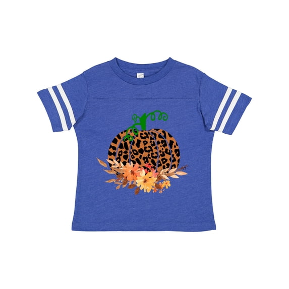 Inktastic Cheetah Print Pretty Pumpkin with Fall Leaves Boys or Girls Toddler T-Shirt