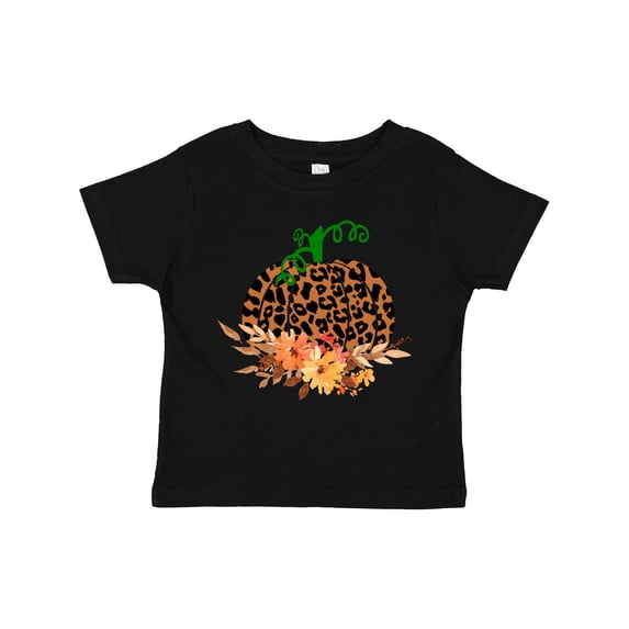 Inktastic Cheetah Print Pretty Pumpkin with Fall Leaves Boys or Girls Toddler T-Shirt