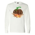 thumbnail image 1 of Inktastic Cheetah Print Pretty Pumpkin with Fall Leaves Long Sleeve T-Shirt, 1 of 5
