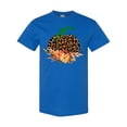 thumbnail image 1 of Inktastic Cheetah Print Pretty Pumpkin with Fall Leaves T-Shirt, 1 of 5
