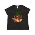 thumbnail image 1 of Inktastic Cheetah Print Pretty Pumpkin with Fall Leaves Women's Plus Size T-Shirt, 1 of 5