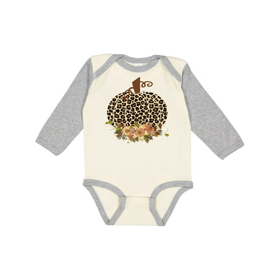 Inktastic Cheetah Print Pumpkin Boys or Girls Long Sleeve Baby Bodysuit