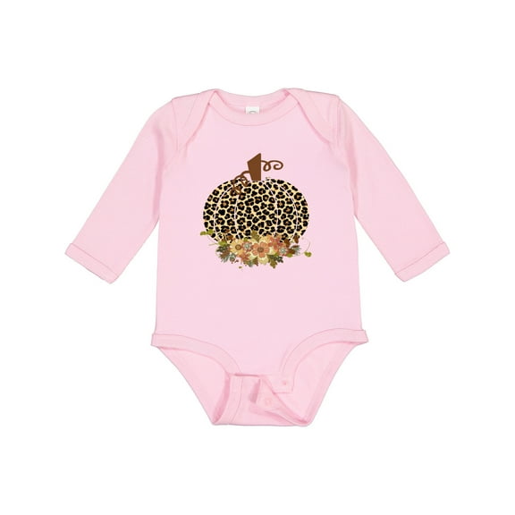 Inktastic Cheetah Print Pumpkin Boys or Girls Long Sleeve Baby Bodysuit