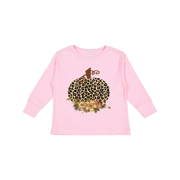 Inktastic Cheetah Print Pumpkin Boys or Girls Long Sleeve Toddler T-Shirt