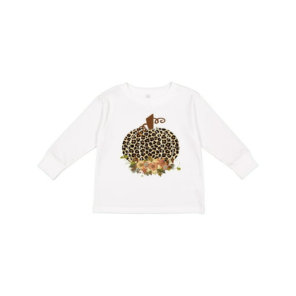 Inktastic Cheetah Print Pumpkin Boys or Girls Long Sleeve Toddler T-Shirt