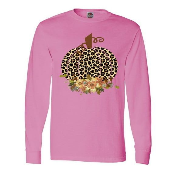 Inktastic Cheetah Print Pumpkin Long Sleeve T-Shirt