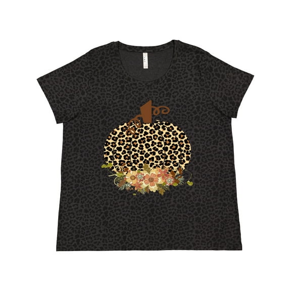 Inktastic Cheetah Print Pumpkin Women's Plus Size T-Shirt