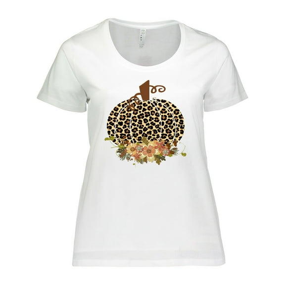 Inktastic Cheetah Print Pumpkin Women's Plus Size T-Shirt