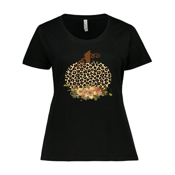 Inktastic Cheetah Print Pumpkin Women's Plus Size T-Shirt