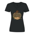 thumbnail image 1 of Inktastic Cheetah Print Pumpkin Women's V-Neck T-Shirt, 1 of 5