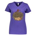 thumbnail image 1 of Inktastic Cheetah Print Pumpkin Women's V-Neck T-Shirt, 1 of 5
