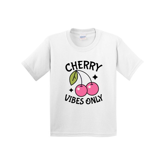 Inktastic Cherry Vibes Only Retro Youth T-Shirt
