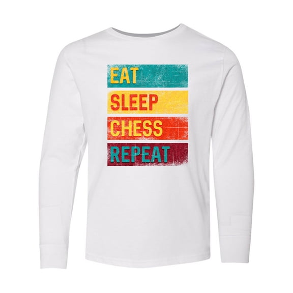 Inktastic Chess Player Eat Sleep Chess Repeat Long Sleeve Youth T-Shirt