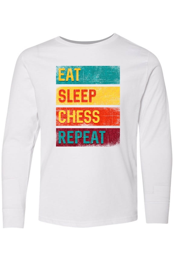 Chess Player Eat Sleep Chess Repeat Long Sleeve Youth T-Shirt