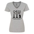 thumbnail image 1 of Inktastic Chess Player Game Gifts Women's V-Neck T-Shirt, 1 of 5