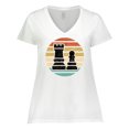thumbnail image 1 of Inktastic Chess Player Gift Retro Women's Plus Size V-Neck T-Shirt, 1 of 5