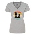 thumbnail image 1 of Inktastic Chess Player Gift Retro Women's V-Neck T-Shirt, 1 of 5