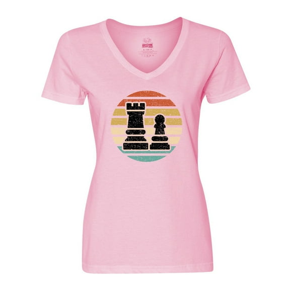 Inktastic Chess Player Gift Retro Women's V-Neck T-Shirt