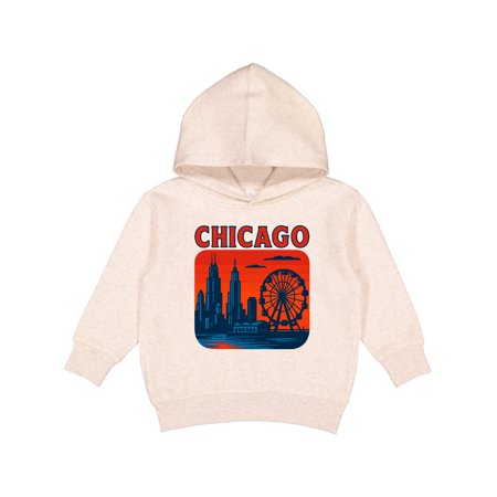 Inktastic Chicago City Skyline Silhouette Retro Toddler Hoodie