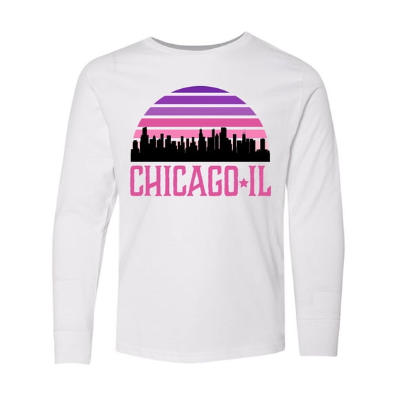 Inktastic Chicago Gifts Souvenirs for Kids Long Sleeve Youth T-Shirt