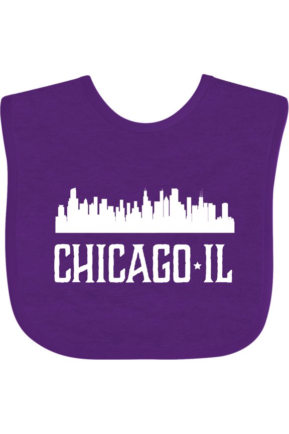 Chicago Illinois Skyline Il Cities Boys or Girls Baby Bib