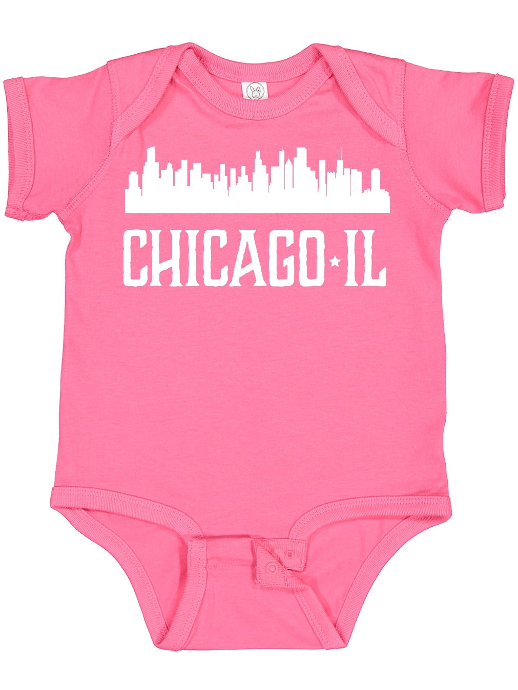 Chicago Illinois Skyline Baby Bodysuit - White City Silhouette Onesie For Hometown Pride