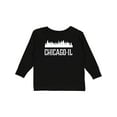 thumbnail image 1 of Inktastic Chicago Illinois Skyline IL Cities Boys or Girls Long Sleeve Toddler T-Shirt, 1 of 5