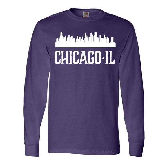Inktastic Chicago Illinois Skyline IL Cities Long Sleeve T-Shirt