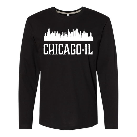 Inktastic Chicago Illinois Skyline IL Cities Long Sleeve T-Shirt