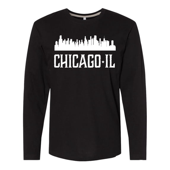 Inktastic Chicago Illinois Skyline IL Cities Long Sleeve T-Shirt