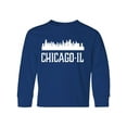 thumbnail image 1 of Inktastic Chicago Illinois Skyline Il Cities Long Sleeve Youth T-Shirt, 1 of 5