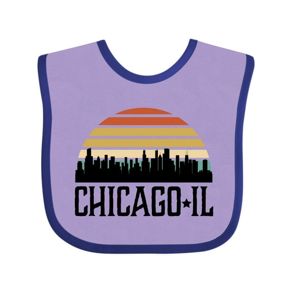 Inktastic Chicago Illinois Skyline Vintage Boys or Girls Baby Bib
