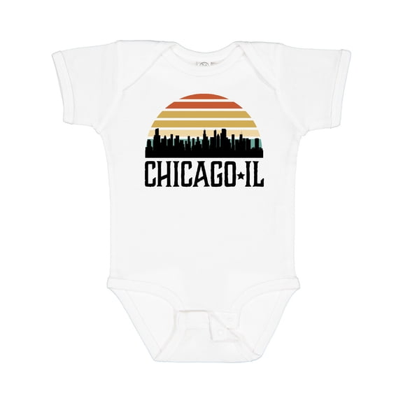 Inktastic Chicago Illinois Skyline Vintage Boys or Girls Baby Bodysuit