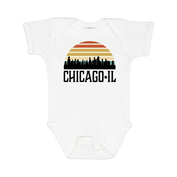 Inktastic Chicago Illinois Skyline Vintage Boys or Girls Baby Bodysuit
